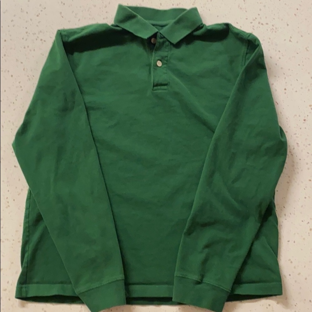 Men’s Long Sleeve Polo Forest Green - Medium